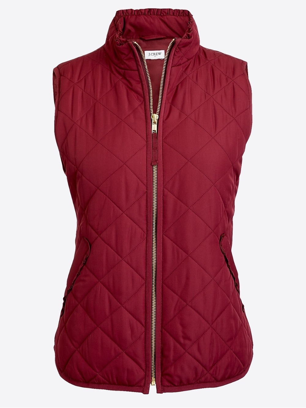 J. Crew Factory Ruffle Quilted Puffer Vest NWT